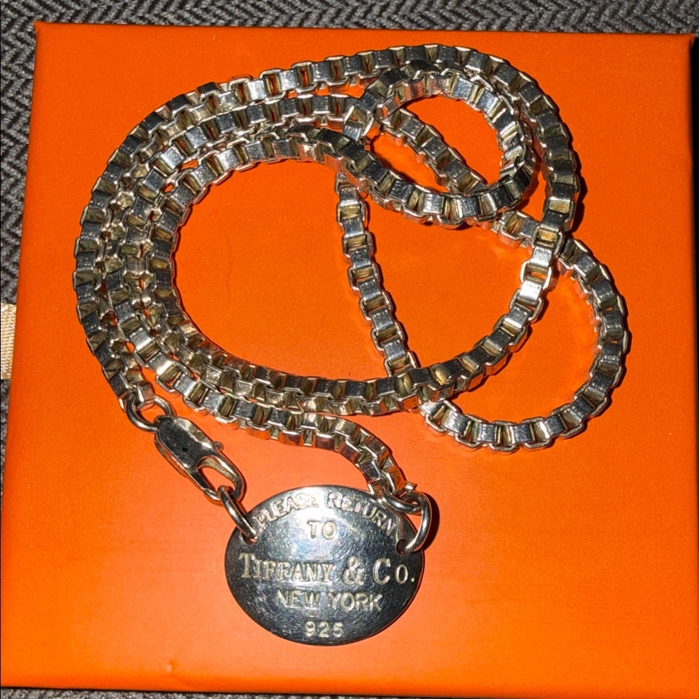 Tiffany & Co. Silver Box Chain Necklace